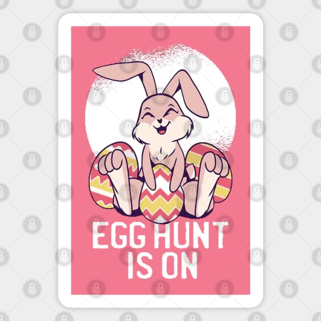 Easter Bunny Spring Gnome Easter Egg Hunting And Basket Gift Magnet by lunacreat